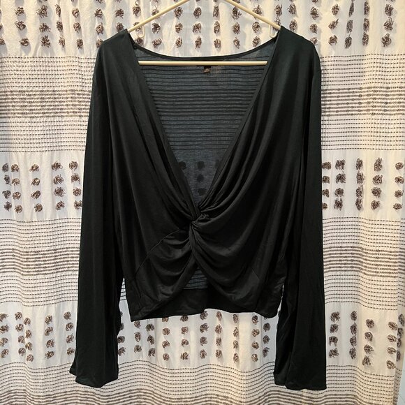 Dark Green Banana Republic Factory Twist Tie Blouse, size XL - Picture 1 of 2